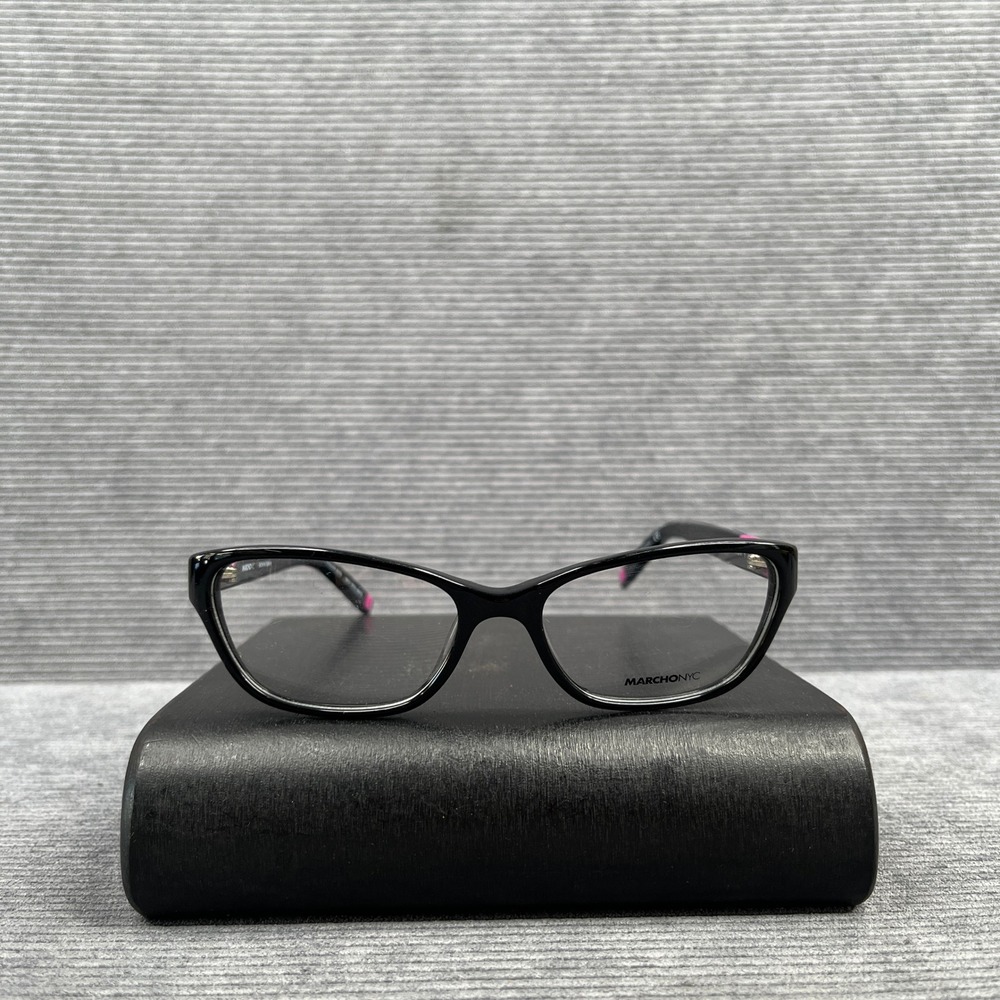 Marchon NYC Downtown Monroe 001 Black Pink Cat Y2k Eye Eyeglass Frames 51-16-135